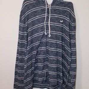 Hollister Blue & White Zip-up Hoodie